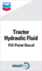 Chevron Tractor Hydraulic Fluid Smartfill Decal - 3" x 5"