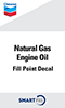 Chevron Natural Gas Engine Oil Smartfill Decal - 3" x 5"