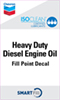 ISOCLEAN Heavy Duty Diesel Engine Oil Smartfill Decal - 3" x 5"