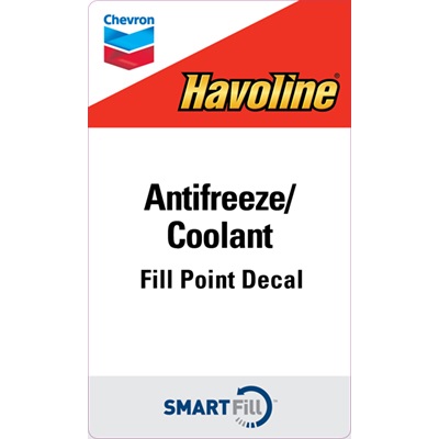 Havoline Antifreeze/Coolant Smartfill Decal - 3" x 5"