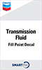 Chevron Transmission Fluid Smartfill Decal 3" x 5"