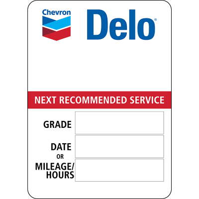 Delo Oil Change Stickers - Handwritten
