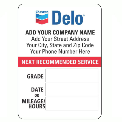 Delo Oil Change CLINGS - Handwritten Print On Demand