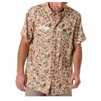Delo Burlebo Performance Button-Up Shirt - Venado Camo