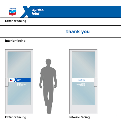 Chevron xpress lube Door Decal