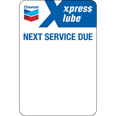 Chevron xpress lube Static Clings - Zebra Printer