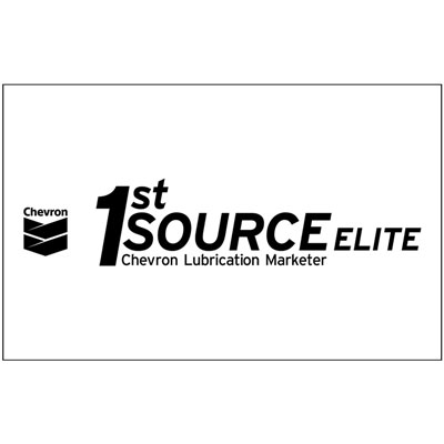 Chevron 1st Source Elite Decal - Black/White