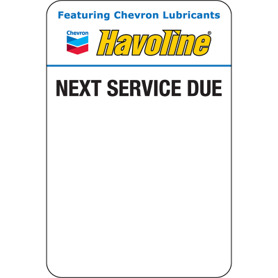 Havoline Static Clings - Zebra Printer