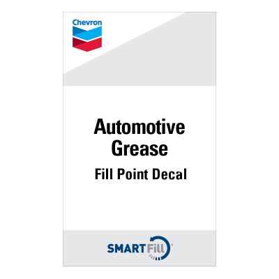 Chevron Automotive Grease Smartfill Decal - 3" x 5"