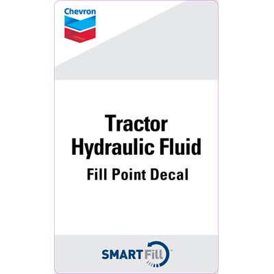 Chevron Tractor Hydraulic Fluid Smartfill Decal - 3" x 5"