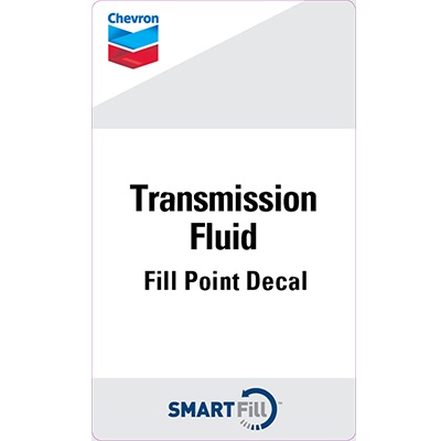 Chevron Transmission Fluid Smartfill Decal 3" x 5"