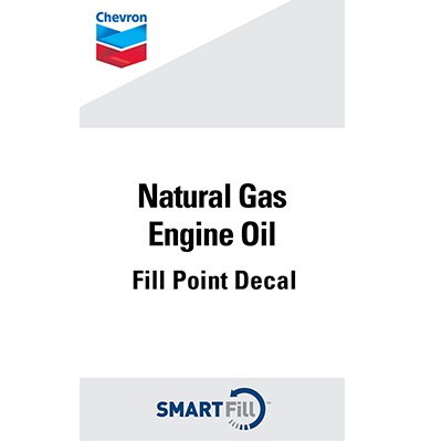 Chevron Natural Gas Engine Oil Smartfill Decal - 3" x 5"