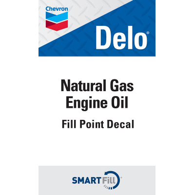 Delo Natural Gas Engine Oil Smartfill Decal - 3" x 5"